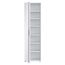 FORTE NET106 Schrank 50, Schuhschrank, Garderobenschrank, Abstellraum, Drehtürenschrank, 1-türig mit Einlegeböden, Weiß mit Spiegel, 50 cm breit x 180 cm hoch x 35 cm tief