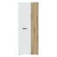 FORTE NET106 Schrank 70, Schuhschrank, Garderobenschrank, Abstellraum, Drehtürenschrank, 2-türig mit Einlegeböden, Weiß mit Holzdekor: Artisan Eiche, 69 cm breit x 179 cm hoch x 35 cm tief