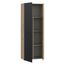 Forte NET106 Schrank 70 180, Mehrzweckschrank, Staubsaugerschrank, Abstellraum, Drehtürenschrank, 2-türig mit Einlegeböden, Schwarz/Holzdekor Artisaneiche, 68,7 cm breit x 181,1 cm hoch x 36,5 cm tief