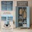 skølm Ituri Metallschrank Blau – Kleiderschrank mit 6 Fächern & 2 Kleiderstangen – Garderobenschrank Flur 80 cm breit – Schlafzimmerschrank Industrial Style – Stahlschrank für Wohnzimmer & Büro