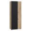 Forte NET106 Schrank 70 180, Mehrzweckschrank, Staubsaugerschrank, Abstellraum, Drehtürenschrank, 2-türig mit Einlegeböden, Schwarz/Holzdekor Artisaneiche, 68,7 cm breit x 181,1 cm hoch x 36,5 cm tief