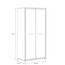 FORTE TRONDHEIM Schrank 100 210, Kleiderschrank klein Industrial, Drehtürenschrank, 2-türig mit Einlegeböden und Kleiderstange, Artisan Eiche / Schwarz Eiche, 99 cm breit x 209 cm hoch x 60 cm tief