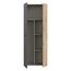 FORTE NET106 Schrank 70 180, Mehrzweckschrank, Staubsaugerschrank, Abstellraum, Drehtürenschrank, 2-türig mit Einlegeböden, Beton-/Holzdekor Artisaneiche, 68,7 cm breit x 181,1 cm hoch x 36,5 cm tief