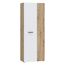 FORTE NET106 Schrank 70, Schuhschrank, Garderobenschrank, Abstellraum, Drehtürenschrank, 2-türig mit Einlegeböden, Weiß mit Holzdekor: Artisan Eiche, 69 cm breit x 179 cm hoch x 35 cm tief