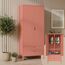 skølm Ituri Metallschrank Terrakotta – Kleiderschrank mit 6 Fächern, 2 Schubladen & 2 Kleiderstangen – Garderobenschrank Flur 80 cm breit – Schlafzimmerschrank Industrial – Stahlschrank Wohnzimmer