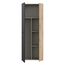 Forte NET106 Schrank 70 180, Mehrzweckschrank, Staubsaugerschrank, Abstellraum, Drehtürenschrank, 2-türig mit Einlegeböden, Schwarz/Holzdekor Artisaneiche, 68,7 cm breit x 181,1 cm hoch x 36,5 cm tief