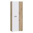 FORTE NET106 Schrank 70 180, Mehrzweckschrank, Staubsaugerschrank, Abstellraum, Drehtürenschrank, 2-türig mit Einlegeböden, Weiß/Holzdekor: Artisan Eiche, 68,7 cm breit x 181,1 cm hoch x 36,5 cm tief