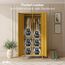 skølm Ituri Metallschrank Senfgelb – Kleiderschrank mit 6 Fächern & 2 Kleiderstangen – Garderobenschrank Flur 80 cm breit – Schlafzimmerschrank Industrial Style – Stahlschrank für Wohnzimmer & Büro