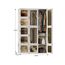 Dripex Kleiderschrank, Schrank 104 x 170 x 50 cm (B x H x T), einfache Montage, Faltbarer Mehrzweckschrank mit Stange, magnetische Türen, für Schlafzimmer Wohnzimmer Weiß