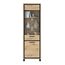 FORTE Trondheim Vitrine mit 2 Türen, Holzwerkstoff, Artisan Eiche kombiniert mit Schwarz Eiche, 64,4 x 209 x 41,5 cm