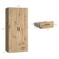 Forte Joakim Kleiderschrank 90, Skandi-Stil Schrank, 2-türig, 2 Schubladen, Einlegeböden, Kleiderstange, Holzwerkstoff, Artisan Eiche Holzdekor, 90,8 cm breit x 197 cm hoch x 54 cm tief