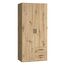 Forte Joakim Kleiderschrank 90, Skandi-Stil Schrank, 2-türig, 2 Schubladen, Einlegeböden, Kleiderstange, Holzwerkstoff, Artisan Eiche Holzdekor, 90,8 cm breit x 197 cm hoch x 54 cm tief