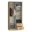 Forte Joakim Kleiderschrank 90, Skandi-Stil Schrank, 2-türig, 2 Schubladen, Einlegeböden, Kleiderstange, Holzwerkstoff, Artisan Eiche Holzdekor, 90,8 cm breit x 197 cm hoch x 54 cm tief