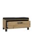 FORTE TRONDHEIM Bank mit 1 Schublade und gepolstertem Sitz, Holzwerkstoff, Artisan Eiche / Schwarzeiche, 89.1 x 44.7 x 41.5 cm