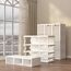 Dripex Kleiderschrank, Schrank 104 x 136 x 50 cm (B x H x T), einfache Montage, Faltbarer Mehrzweckschrank mit Stange, magnetische Türen, für Wohnzimmer Schlafzimmer Weiß