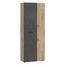 FORTE NET106 Schrank 70 180, Mehrzweckschrank, Staubsaugerschrank, Abstellraum, Drehtürenschrank, 2-türig mit Einlegeböden, Beton-/Holzdekor Artisaneiche, 68,7 cm breit x 181,1 cm hoch x 36,5 cm tief
