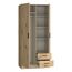 Forte Joakim Kleiderschrank 90, Skandi-Stil Schrank, 2-türig, 2 Schubladen, Einlegeböden, Kleiderstange, Holzwerkstoff, Artisan Eiche Holzdekor, 90,8 cm breit x 197 cm hoch x 54 cm tief