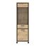 FORTE Trondheim Vitrine mit 2 Türen, Holzwerkstoff, Artisan Eiche kombiniert mit Schwarz Eiche, 64,4 x 209 x 41,5 cm
