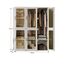 Dripex Kleiderschrank, Schrank 104 x 136 x 50 cm (B x H x T), einfache Montage, Faltbarer Mehrzweckschrank mit Stange, magnetische Türen, für Wohnzimmer Schlafzimmer Weiß