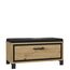 FORTE TRONDHEIM Bank mit 1 Schublade und gepolstertem Sitz, Holzwerkstoff, Artisan Eiche / Schwarzeiche, 89.1 x 44.7 x 41.5 cm