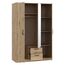 Forte NIKO Kleiderschrank 120 130, moderner Schrank 2-türig, Schlafzimmer, Jugendzimmer, Kinderzimmer, Holzwerkstoff, Artisan Eiche Holzdekor mit Spiegel, 122 cm breit x 185 cm hoch x 52,7 cm tief
