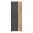 FORTE NET106 Schrank 70 180, Mehrzweckschrank, Staubsaugerschrank, Abstellraum, Drehtürenschrank, 2-türig mit Einlegeböden, Beton-/Holzdekor Artisaneiche, 68,7 cm breit x 181,1 cm hoch x 36,5 cm tief