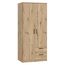 FORTE NIKO Kleiderschrank 82, Scandi Kleiderschrank mit 2 Türen und 2 Schubladen, Holzwerkstoff, Artisan Eiche Dekor, 81,9 cm breit, 185 cm hoch, 52,7 cm tief