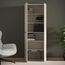 Forte NET306 moderner Mehrzweckschrank 70, schmaler Schrank, 2-türig, Holzwerkstoff, Flur, Diele, Kaschmir|Beige, 68,7 cm breit x 181,1 cm hoch x 36,5 cm tief