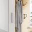 FORTE NET106 Schrank 50, Schuhschrank, Garderobenschrank, Abstellraum, Drehtürenschrank, 1-türig mit Einlegeböden, Weiß mit Spiegel, 50 cm breit x 180 cm hoch x 35 cm tief