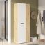 FORTE NET106 Schrank 70 180, Mehrzweckschrank, Staubsaugerschrank, Abstellraum, Drehtürenschrank, 2-türig mit Einlegeböden, Weiß/Holzdekor: Artisan Eiche, 68,7 cm breit x 181,1 cm hoch x 36,5 cm tief