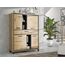 FORTE Trondheim Highboard, Holzwerkstoff, Artisan Eiche kombiniert mit Schwarz Eiche, 101,1 x 161 x 120,4 cm