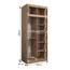 KRYSPOL Schwebetürenschrank Madryt 100 cm mit Spiegel Kleiderschrank mit Kleiderstange und Einlegeboden Schlafzimmer- Wohnzimmerschrank Schiebetüren Modern Design (Artisan Eiche mit Erweiterung)