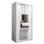 KRYSPOL Schwebetürenschrank Madryt 100 cm mit Spiegel Kleiderschrank mit Kleiderstange und Einlegeboden Schlafzimmer- Wohnzimmerschrank Schiebetüren Modern Design (Weiß)