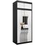 KRYSPOL Schwebetürenschrank Madryt 100 cm mit Spiegel Kleiderschrank mit Kleiderstange und Einlegeboden Schlafzimmer- Wohnzimmerschrank Schiebetüren Modern Design (Schwarz + Weiß mit Erweiterung)