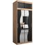 KRYSPOL Schwebetürenschrank Madryt 100 cm mit Spiegel Kleiderschrank mit Kleiderstange und Einlegeboden Schlafzimmer- Wohnzimmerschrank Schiebetüren (Artisan Eiche + Schwarz mit Erweiterung)