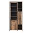 FORTE Clif Vitrine mit 1 Tür unf 1 Glastür, Holzwerkstoff, Old – Wood Vintage/ Betonoptik Dunkelgrau, 91,7 x 204,9 x 41,6 cm