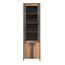 FORTE Clif Vitrine mit 1 Tür, 1 Glastür, Holzwerkstoff, Old – Wood Vintage/ Betonoptik Dunkelgrau, 62 x 204,7 x 41,6 cm