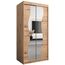 KRYSPOL Schwebetürenschrank Madryt 100 cm mit Spiegel Kleiderschrank mit Kleiderstange und Einlegeboden Schlafzimmer- Wohnzimmerschrank Schiebetüren Modern Design (Artisan Eiche)