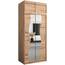 KRYSPOL Schwebetürenschrank Madryt 100 cm mit Spiegel Kleiderschrank mit Kleiderstange und Einlegeboden Schlafzimmer- Wohnzimmerschrank Schiebetüren Modern Design (Artisan Eiche mit Erweiterung)