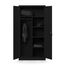 Jan Nowak Metallschrank 185 x 90 x 45 cm | Büroschrank Abschließbar mit Kleiderstange, Pulverbeschichtung | Aufbewahrungsschrank Umkleideschrank Spind Kleiderstange | Schwarz