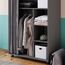 Vicco Kleiderschrank Doros, Grau, 100 x 146.6 cm mit Rollen, mit Rollen zur flexiblen Platzierung im Raum