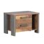 FORTE Clif Nachttisch mit 2 Schubladen, Holzwerkstoff, Old – Wood Vintage/ Betonoptik Dunkelgrau, 62 x 41,5 x 41,6 cm