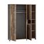 FORTE CLIF Schrank 150 160, Kleiderschrank mit Spiegel Industrial Vintage Schlafzimmerschrank 4-türig Holzdekor: Old – Wood Vintage / Betonoptik Dunkelgrau, 156 cm breit x 205 cm hoch x 52 cm tief