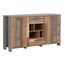 FORTE Clif Kommode mit 2 Türen und 2 Schubladen, Holzwerkstoff, Old – Wood Vintage/ Betonoptik Dunkelgrau, 156,4 x 86,3 x 41,6 cm