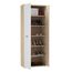 FORTE NET106 Schrank 70, Schuhschrank, Garderobenschrank, Abstellraum, Drehtürenschrank, 2-türig mit Einlegeböden, Weiß mit Holzdekor: Sonoma Eiche, 69 cm breit x 179 cm hoch x 35 cm tief