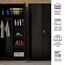 Jan Nowak Metallschrank 185 x 90 x 45 cm | Büroschrank Abschließbar mit Kleiderstange, Pulverbeschichtung | Aufbewahrungsschrank Umkleideschrank Spind Kleiderstange | Schwarz