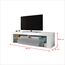 Selsey Bianko – TV Lowboard/TV Schrank, Weiß Matt/Grau Hochglanz, mit LED-Beleuchtung, 140 x 35 x 50,6 cm