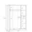 FORTE CLIF Schrank 150 160, Kleiderschrank mit Spiegel Industrial Vintage Schlafzimmerschrank 4-türig Holzdekor: Old – Wood Vintage / Betonoptik Dunkelgrau, 156 cm breit x 205 cm hoch x 52 cm tief