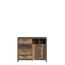 FORTE Clif Kommode mit 1 Tür und 4 Schubladen, Holzwerkstoff, Old – Wood Vintage/ Betonoptik Dunkelgrau, 106,7 x 86,3 x 41,6 cm