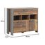 FORTE Clif Kommode mit 2 Türen und 1 Schublade, Holzwerkstoff, Old – Wood Vintage/ Betonoptik Dunkelgrau, 41,6 x 106,7 x 86,3 cm